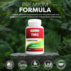 Best Naturals TMG Trimethylglycine (as Betaine Anhydrous) 1000 mg Serving - 120 Capsules - Healthy Homocysteine Levels & Methylation Support (120 Count (Pack of 2))