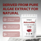 SHAPEGUARD NuvaPure Astaxanthin 12mg Softgels – Triple Strength Astaxanthin from Microalgae, Non-GMO, Gluten Free, Antioxidant Dietary Supplement, 120 Softgels