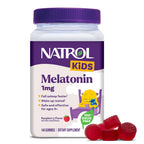 Natrol Kids Melatonin Gummies 1mg, Children's Melatonin for Restful Sleep, 140 Raspberry-Flavored Sleep Gummies, 140 Day Supply