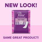 Poise Panty Liners, Very Light Absorbency, 48 Count, Pack of 2 | 2 Drop | Regular Size | For Incontinence