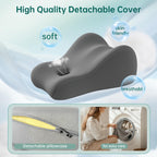 Memory Foam Wedge Pillow Intimacy Couples Pillow, Pregnant Ergonomic Contoured Position Pillow for Sleeping & Reading, Multi-Functional Bed Pillow Back Support Cushion All Grey