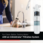 InSinkErator HOT250 Instant Hot and Cold Water Dispenser System, 2-Handle Drinking Water Faucet in Chrome with 2/3-Gallon, Filter-Compatible, Stainless Steel Tank, HC250C-SS