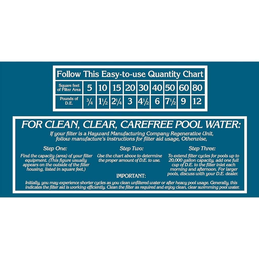 Robelle 12-Pounds Premium D.E. for Pool Filters, Diatomaceous Earth DE Pool Filter Powder, Made in USA