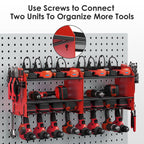 CCCEI Wall Mount Modular Tool Charging Organizer, Red, 1 Pack, 3 Tier.