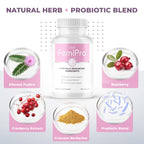 Femipro Bladder Control Supplements for Women & Men, Natural Herb & Probiotic Blend, Supports Urinary Tract Health & Microbiome Balance | Made in USA Non-GMO, 30 Capsules, 3 Month Supply