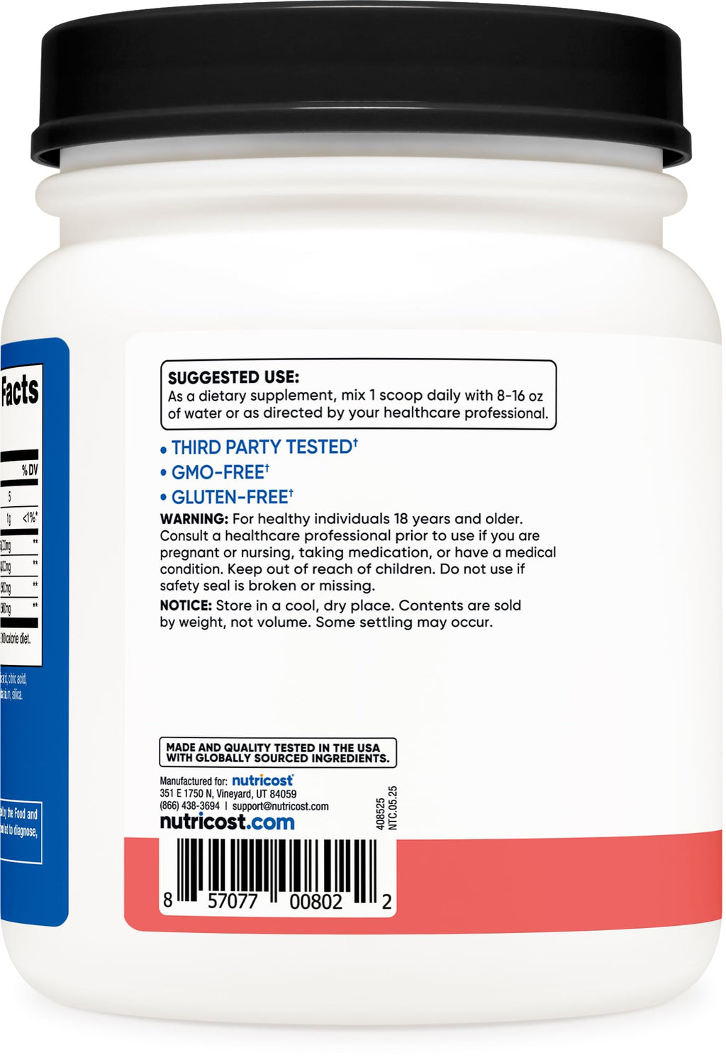 Nutricost BCAA Powder (Watermelon, 90 Serv) - Optimal 2:1:1 Ratio