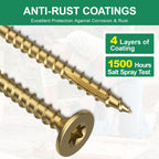 #8 x 1-5/8” Deck Screws, 1000Pcs Star Drive Wood Screws