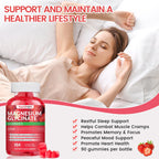 Magnesium Glycinate Gummies 1000mg, High Absorption Sugar Free Magnesium Potassium Supplement for Relaxation, Stress Relief, and Sleep Support for Adults & Kids - 180 Strawberry Gummies