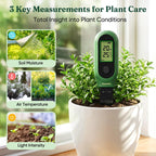 Grenebo 3-in-1 Soil Moisture Meter, Digital Plant Water Meter, Temperature & Sunlight Intensity Sensor, LCD Display Soil Tester for Gardening, Farming, Plant Care, Indoor & Outdoor Plants, 2 Pack