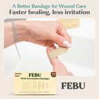 FEBU Eco-Friendly Bamboo Fabric Bandages | PFAS Free Bandages for Scrapes & Cuts | Flexible Fabric Bandage | Fully Compostable, Latex Free Bandage | 200 Count Bulk Variety