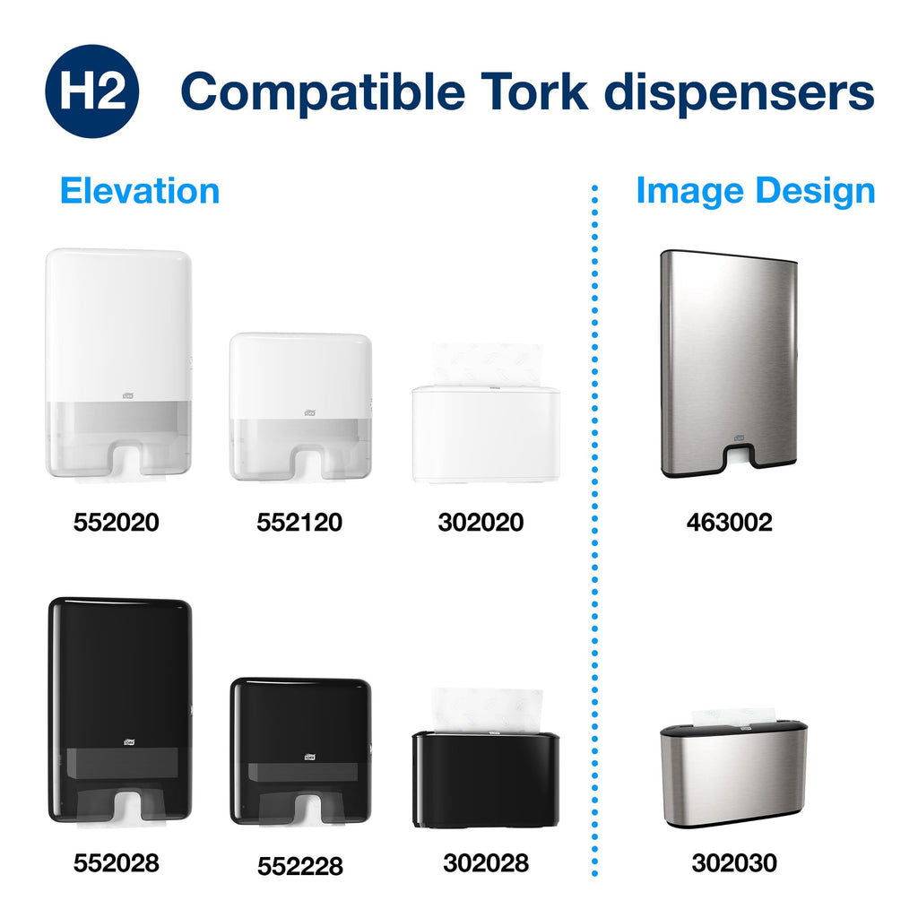 Tork Multifold Hand Towel White H2, Universal, 100% Recycled Fibers, 16 x 250 Towels, MB540A