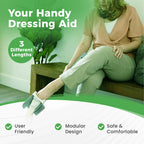 Sock Ox by Easy To Use Products, adjustable sock aid device for seniors, not for compression socks, travel-friendly for elderly with built-in shoe horn, up to 36 inches in length