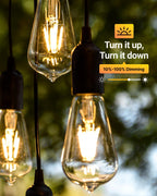 Sunco 2 Pack Dusk to Dawn Light Bulbs LED Edison 5000K Daylight, CRI90 7W Equivalent 60W, Vintage Style ST64 Extra Bright Automatic Bulb, 800 Lumens, E26 Base, Light Sensing Outdoor - UL.