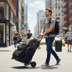 Leeyoung Folding Hand Truck and Dolly, 264 Lb Capacity Heavy-Duty Luggage Trolley Cart with Telescoping Handle and PP+EVA Wheels