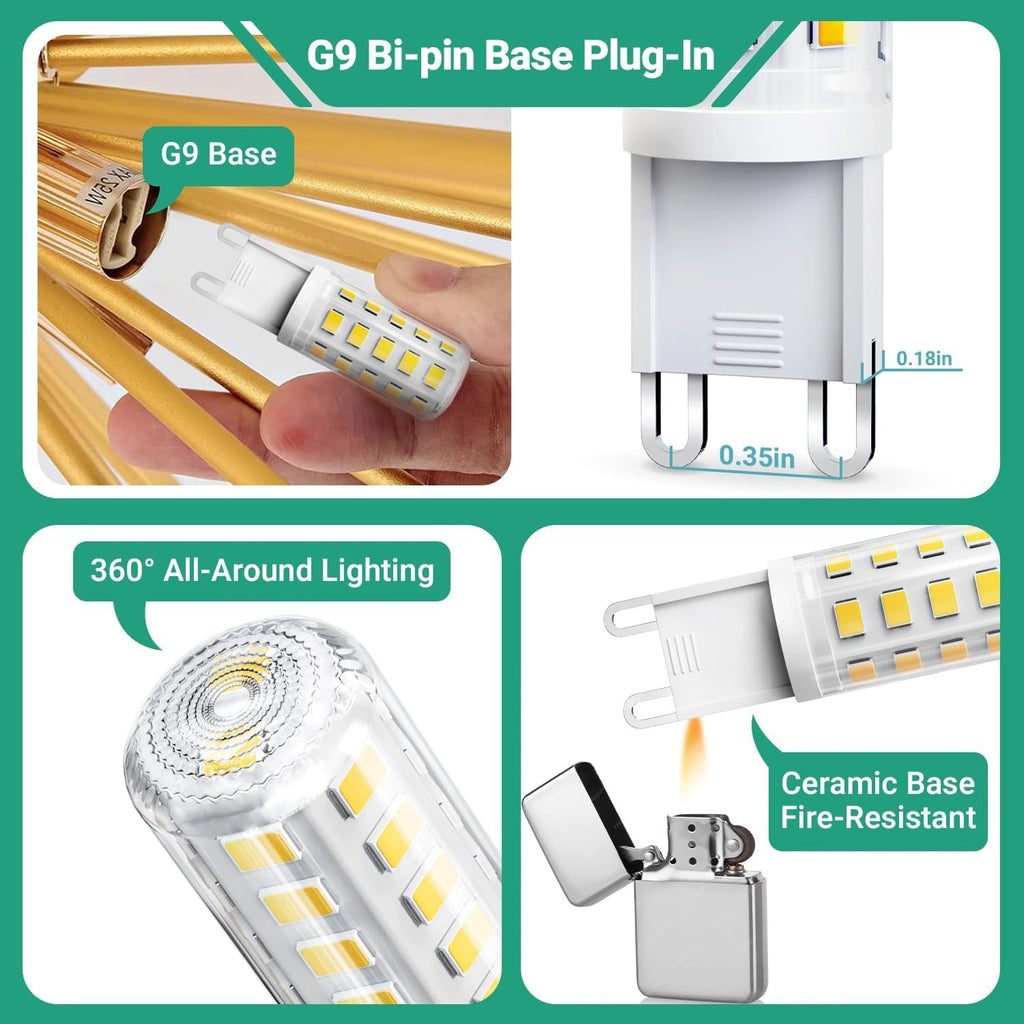 TJOY G9 LED Bulb 4W, 6000K Daylight 20 Pack, 40 Watt Eq, G9 Base, 120V