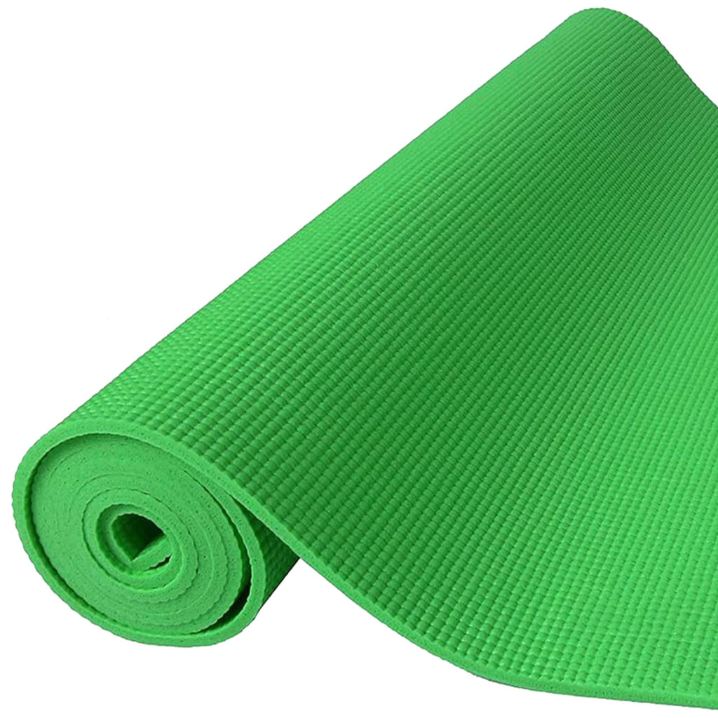 Fitvids 1/4-Inch High Density Thick Non Slip Yoga Mat with Knee Pad and Carrying Strap for Workout, Pilates, Gym Home Exercise, Green
