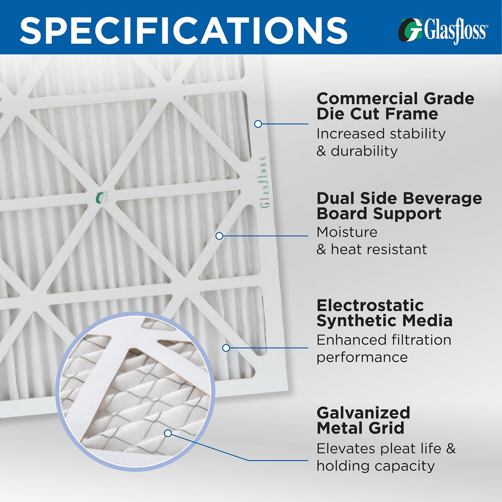 Glasfloss 20x24x2 MERV 10 Furnace Filter (12 Pack)