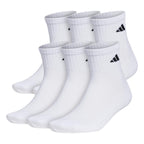 adidas Men's Athletic Cushioned Quarter Ankle Socks 6 Pairs