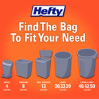 Hefty Ultra Strong Made with 50% Recovered Materials* Tall Kitchen Trash Bags, Gray, Unscented, 13 Gallon, 110 Count