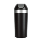 Umbra Venti Kitchen Trash Can, Swing Top Lid, 16 Gallon, Black/Nickel