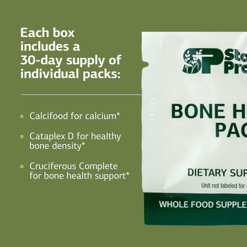 Standard Process Bone Health Pack - Supports & Maintains Healthy Bone Density with Calcium, Vitamin D & Antioxidant Vitamin A - Non-Dairy & Non-Soy - 60 Packs (60 Servings)