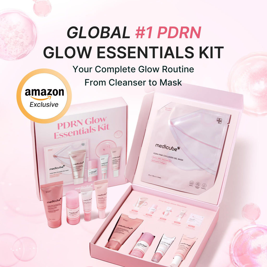 medicube Starter Kit PDRN Glow Essentials, Mini 5-Step Skincare Travel Set