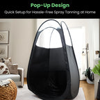 KobbTan Large Deluxe Spray Tan Tent – Pop Up Tent Portable Tanning Booth with Carry Case – Clear Window for Perfect Spray Tanning – Extraction Fan Opening – Easy Clean Spray Tan for Home & Salon
