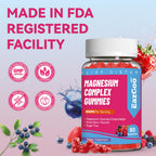 EAZGOO Magnesium Gummies 800mg - Vitamin D3, C, B6, B12 & Zinc Complex with Magnesium Glycinate, Citrate & Malate, Magnesium Complex Gummies for Muscle, Mood & Energy, Vegan 120 Counts