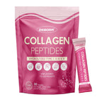 ZEBORA Multi Collagen Peptides Powder Packets with Hyaluronic Acid, Biotin, MCT - Hydrolyzed Collagen with 5 Billion Probiotics - Support Skin Hair Nail & Gut Health - 30 Stick Packs