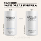 Codeage Gut Health Supplements Vegan Formula - L Glutamine, Zinc, Turkey Tail Mushroom Powder, Tonic Mushroom, Maitake, Micro Algae, Mineral, Licorice Root DGL - Probiotics, Prebiotics - 180 Capsules