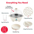 Dash Rapid Egg Cooker, 7 Eggs, Hard Boiled, Poached & Omelettes, Cream