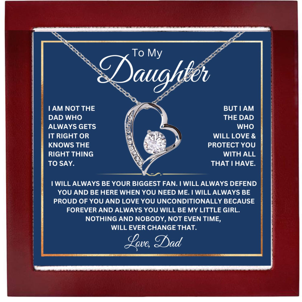To My Daughter Necklace From Dad With Heartfelt Message, (LED, Fan Forever)