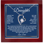 To My Daughter Necklace From Dad With Heartfelt Message, (LED, Fan Forever)