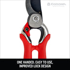 Corona BP 7200 Forged Pro Cut Bypass Hand Pruner, 1-Inch, Red