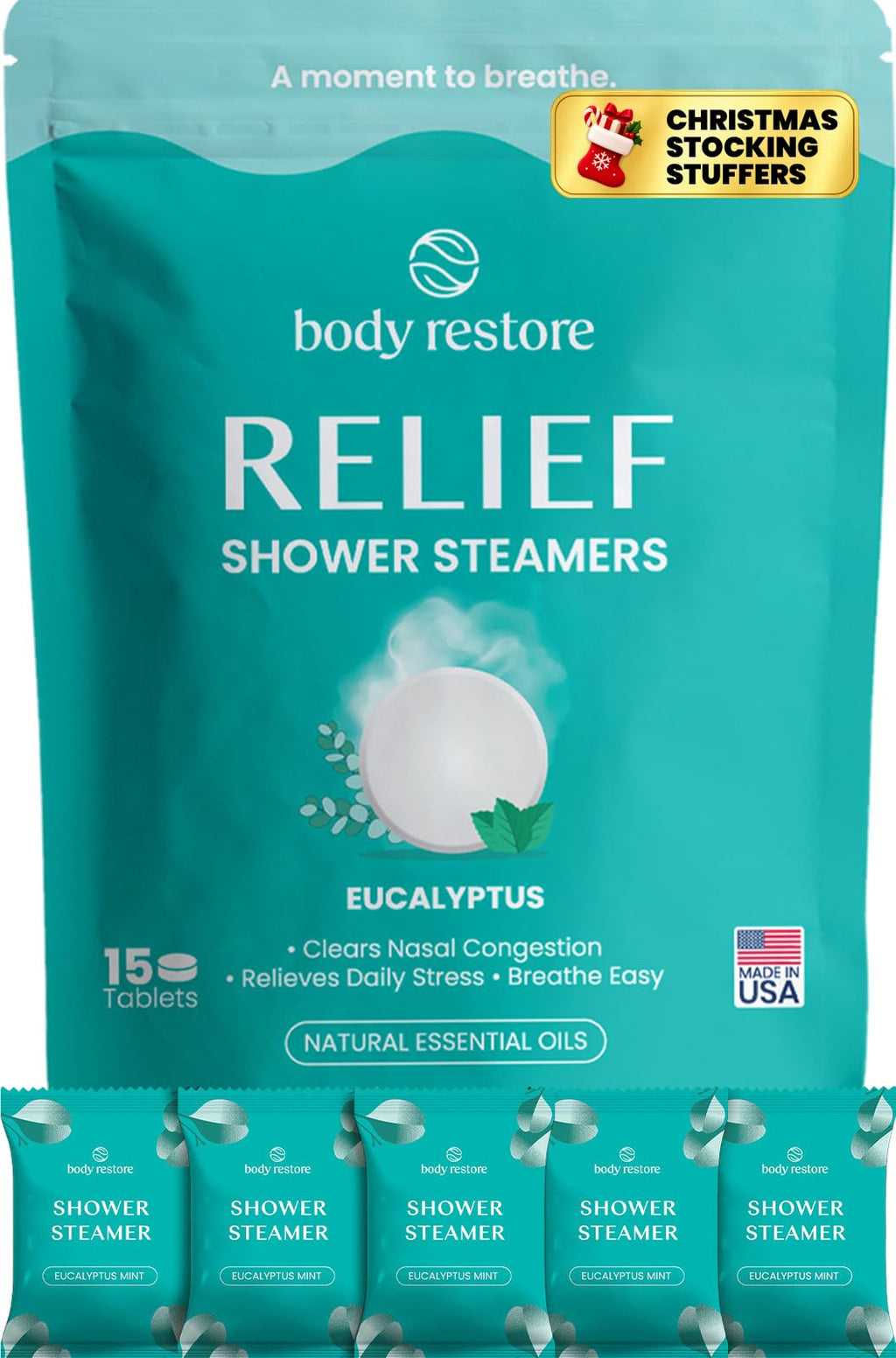 BodyRestore Shower Steamers Aromatherapy, Self Care Gifts, Relief 15 Pack