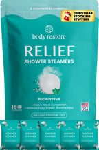 BodyRestore Shower Steamers Aromatherapy, Self Care Gifts, Relief 15 Pack