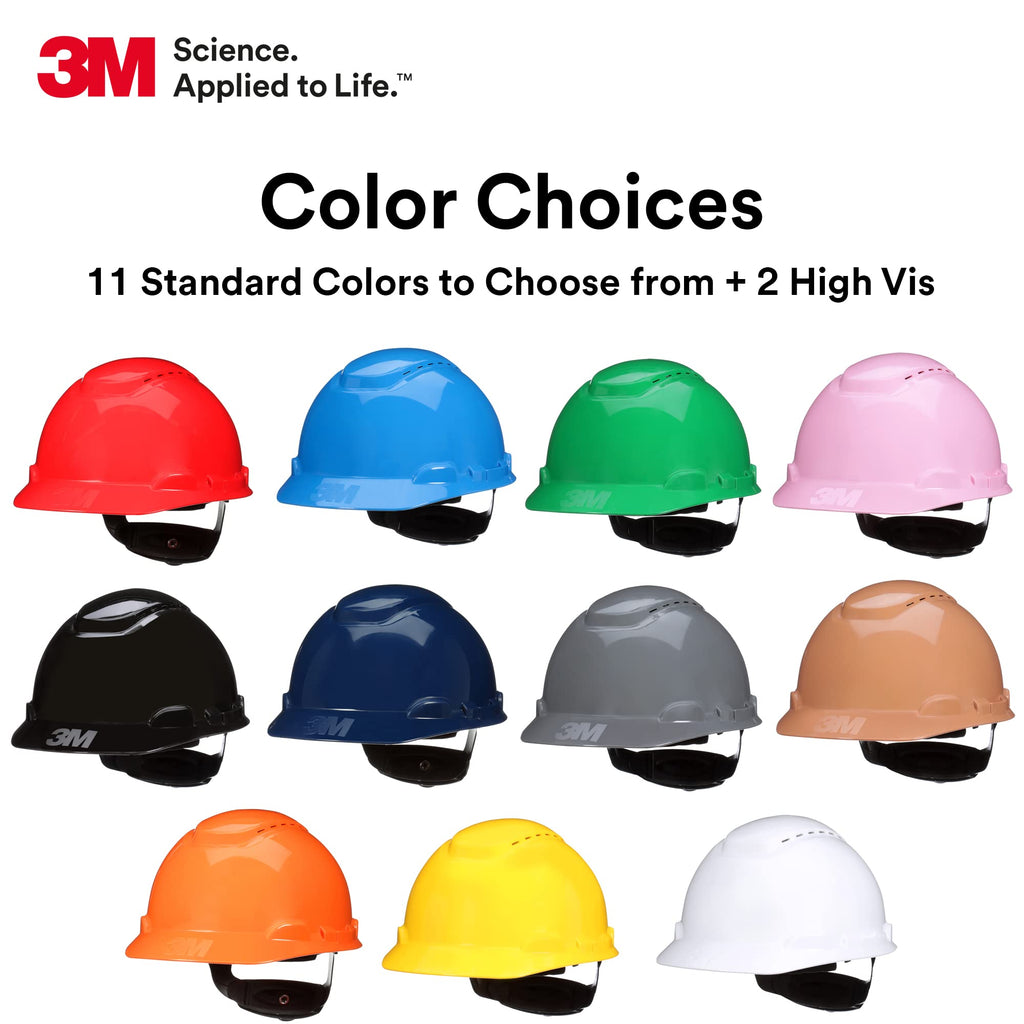 3M Hard Hat SecureFit H-705SFR-UV, Red, Non-Vented Cap Style Safety Helmet with Uvicator Sensor, 4-Point Pressure Diffusion Ratchet Suspension, ANSI Z87.1