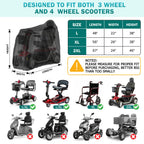Valchoose 48"L x 22"W x 38"H Upgraded Mobility Scooter Storage Cover, 420D Oxford Fabric Scooter Weather Cover, with Waterproof Strip, Water Resistant, Anti-UV, Heavy Duty, Storage Bag (Black)