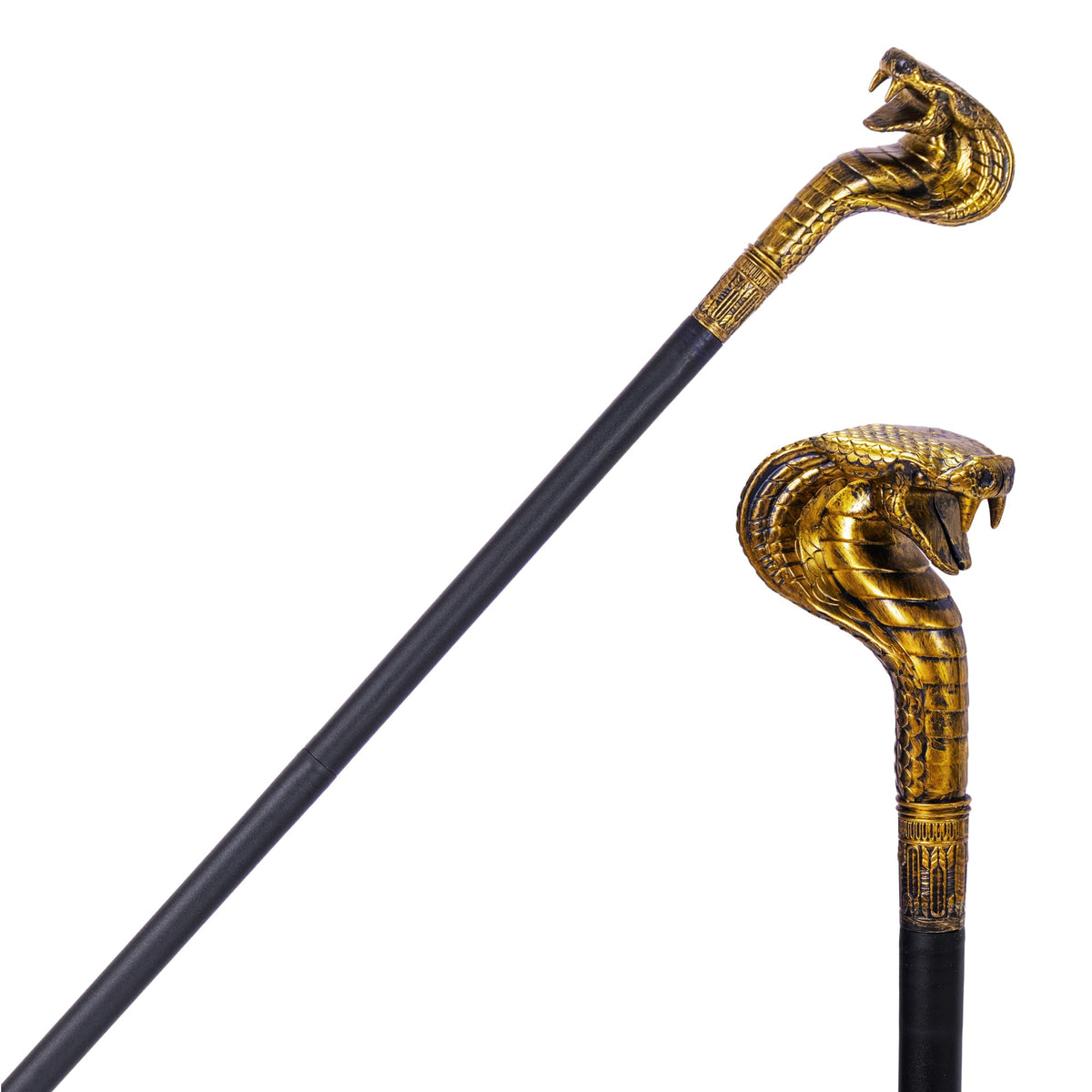 Spooktacular Creations Halloween Walking Cane, Egyptian Snake Staff Walking Stick for Halloween Mystical Pharaoh Ancient Themed Dress Up Party, Pimp Cane Prop for Party Costume