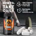 (2 Pack) Primal Storm Capsules, PrimalStorm Pills for Men with All Natural Ingredients, Advanced Formula Men's Health and Wellness Support Pill, Maximum Strength Multivitamin Supplement (120 Capsules)