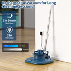 Rechargeable Pool Leaf Vacuum with Telescopic Pole, 83GPM Powerful Suction– Cordless Pool Skimmer for Inground & Above Ground Pools with 6.6Gal Leaf Catcher Bag for Heavy Debris Areas