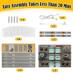 Storage Display Garage Compatible with Hot Wheels - Toy Car Garage with Lights, Freestanding Display Case, Parking Garage Diorama for 1/64 Scale Diecast Cars with 4 Levels 24 Spots Maximum 40 Cars