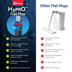 O-Cedar H2prO Flat Mop System | Quick Cleaning Tool | Clean with Water | Machine Washable Reusable Microfiber Mop Pad | Safe on Wood Floors, Vinyl, Tile, Baseboards, Walls