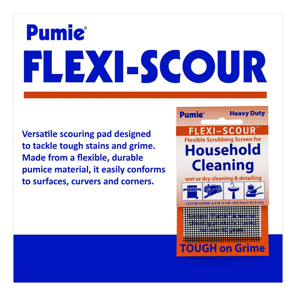 PUMIE Flexi-Scour, 5.5 x 4 Inch Flexible Scrubbing Screen for Household Cleaning, Flexible Scouring Mesh Pad, FLEX-12 C Abrasive Grit Cleaning Screen for Grill, Removes Carbon, Rust, Scale(Pack of 48)