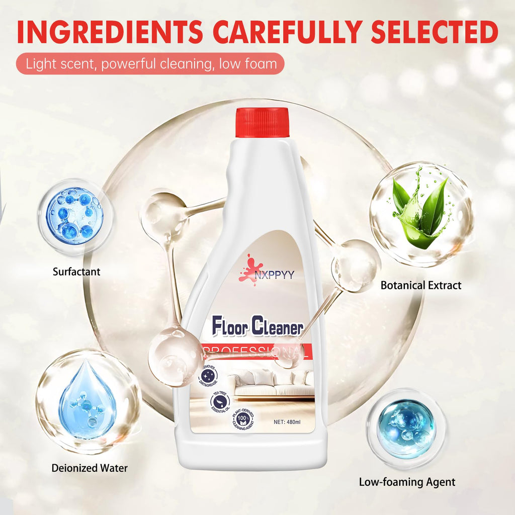 NXPPYY Floor Cleaning Solution Compatible with Roborock Q5/Q7/Q8/S7/S8/Qrevo Series, All Robot Vacuums & Wet Dry Vacuum, Floor Cleaner for Mopping, 4 Bottle Floor Cleaner Refill
