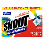 Shout Color Catchers for Laundry, Allow Mixed Washes, Prevents Color Runs and Maintains Original Clothing, 72 Count