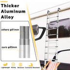 RIKADE Telescoping Ladder, 20.3 FT Aluminum Lightweight Collapsible Ladder with Detachable Top Hooks, 330 lbs Max Load, Extension Ladder for RV, Roof and Construction, Aluminum