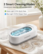 Jewelry Cleaner, KUNPHY 48kHz Ultrasonic Cleaner, White