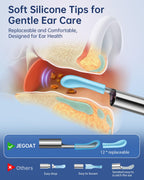 JEGOAT Ear Wax Removal, Ear Cleaner with 1296P HD Camera, FSA&HSA Jet Black