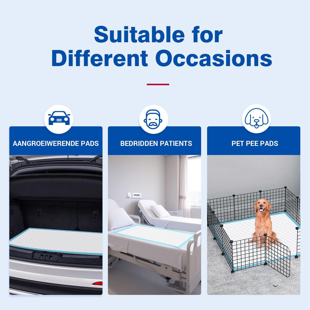 MILDPLUS Bed Pads Disposable 40"X60" Super Absorbent Pee Pads, Oversized Underpads for Adults, Elderly, Pets [150x200CM, 15pcs]